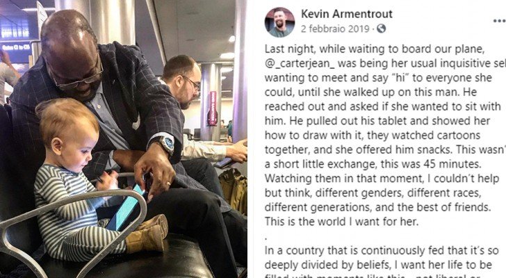 Ein Vater dankt dem Mann, der seine Tochter im Flughafen unterhalten hat: die bewegende Botschaft
