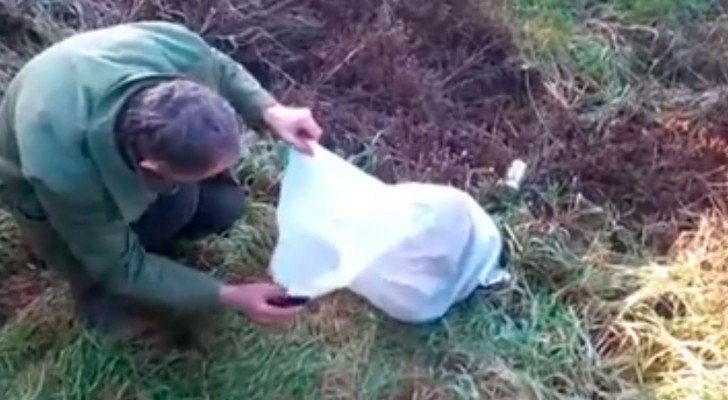 Ein Mann findet einen Sack auf dem Feld. Der Inhalt wird euch Schauer über den Rücken jagen