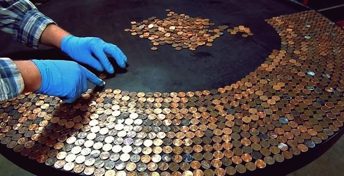 Kreative Ideen – DIY erstaunliche Penny-Tischplatte